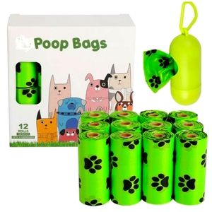 POOP BAGS 12 ROLLS WITH DISPENSER